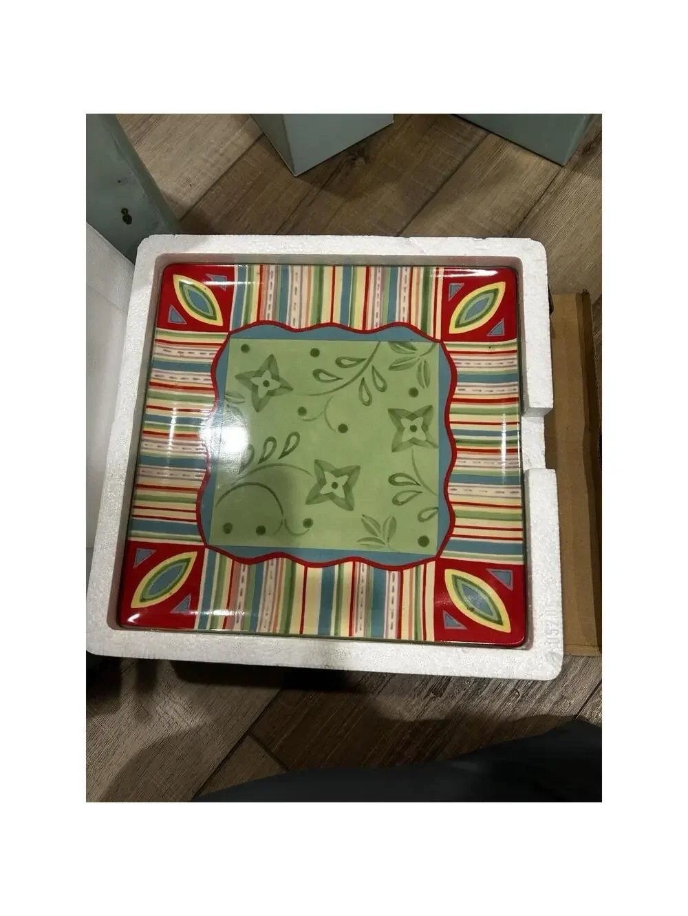 VINTAGE PartyLite Pottery Outdoor Cafe Candle Tray PLATTER Retired NEW P8848